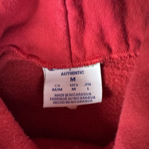 Champion Stanford University Hoodie Mens Medium Red NCAA Pullover Sweatshirt Y2K - Picture 3 of 7